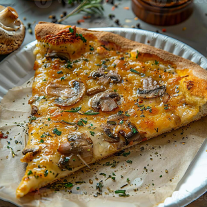 Mushroom and Cheese Garlic Bread