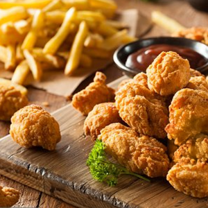 popcorn chicken and chips